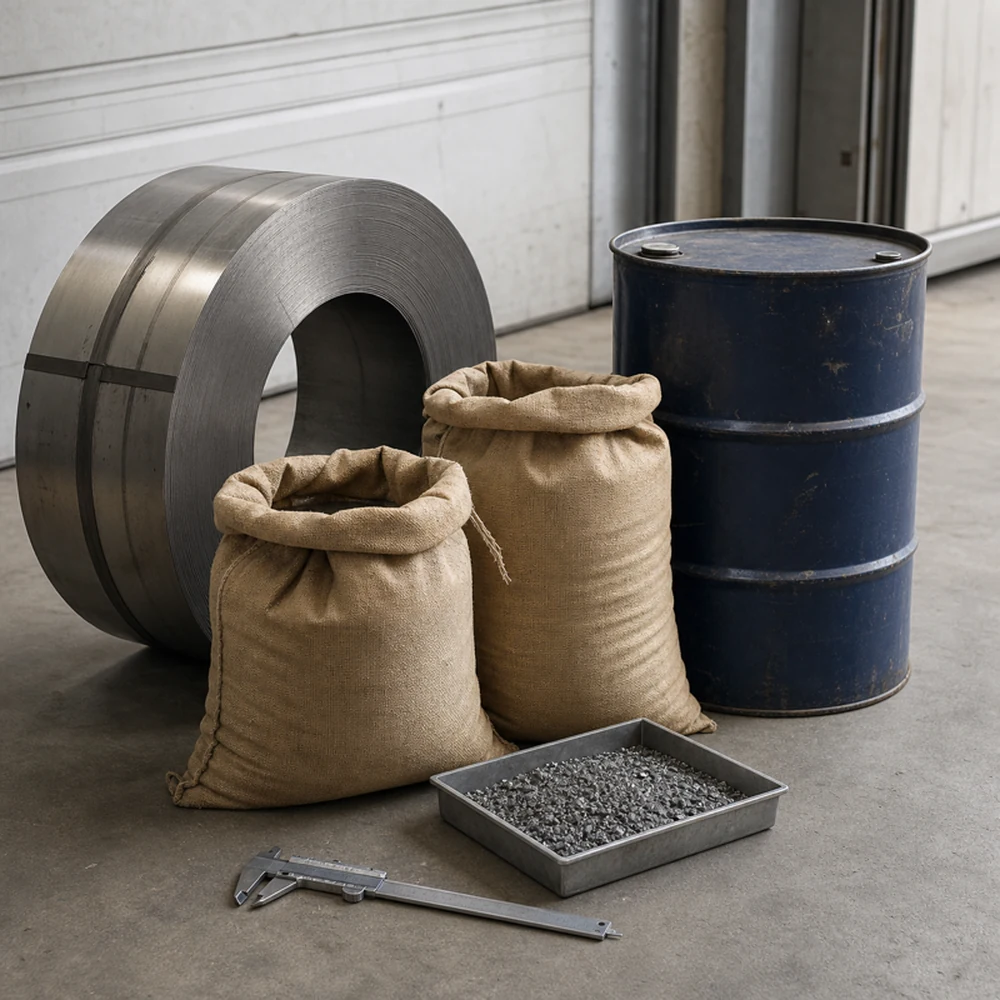 Generic factory input samples prepared for receiving inspection.