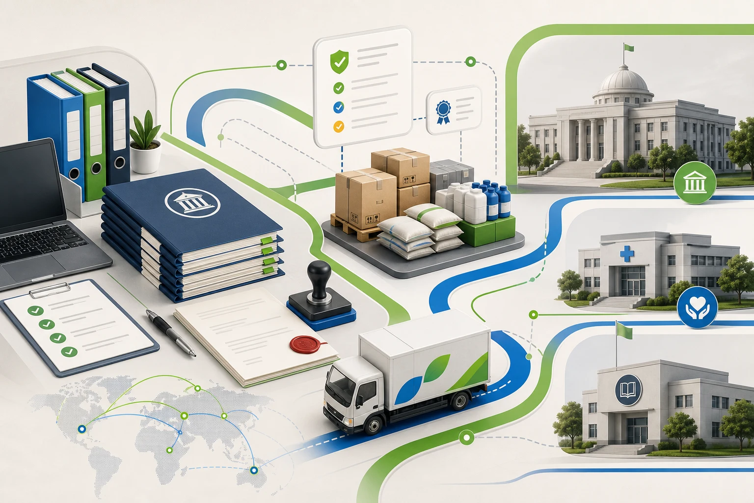 Institutional buyers supported by tender, contract, and public-service supply routes